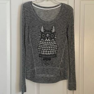 Gray Bethany Mota owl sweater
